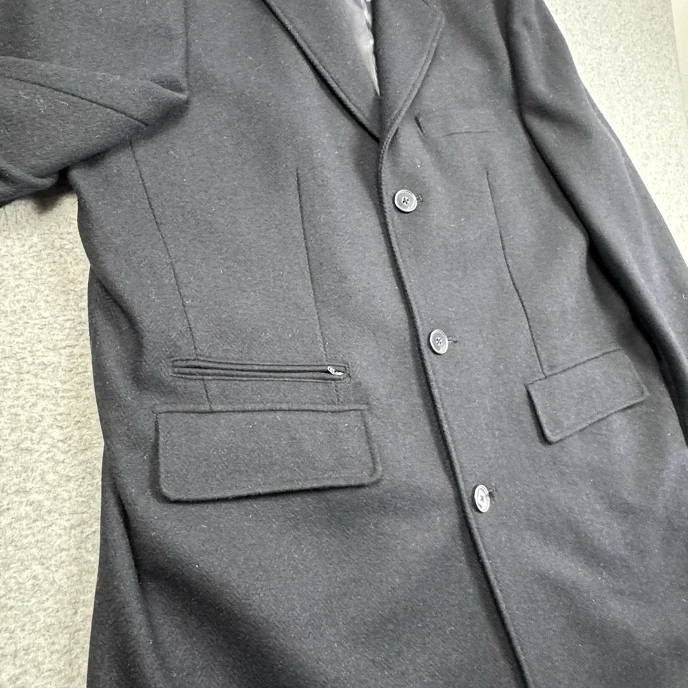 Calvin Klein Wool Blend‎ Overcoat Mens 48R Herringbone Long Coat Preppy Business